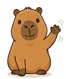 La mascotte capybara de Trilalo qui dit bonjour