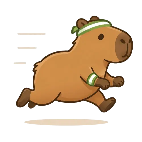 La mascotte capybara de Trilalo en course à pied